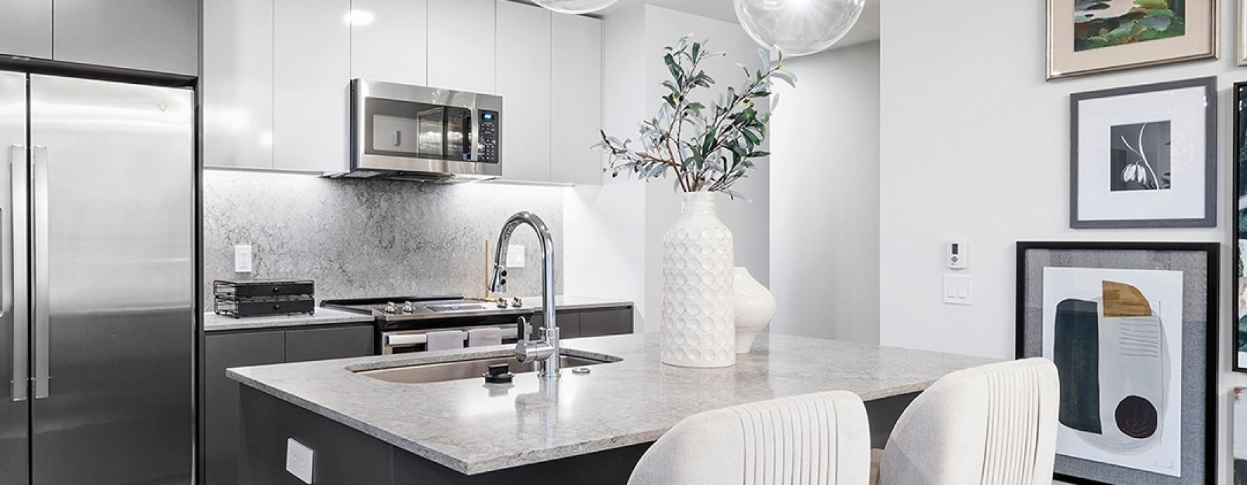 Well-lit kitchen with ample counter space