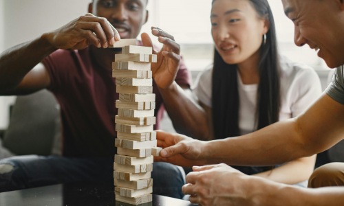 Friends playing a game